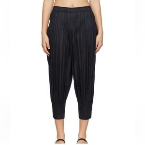 ISSEY MIYAKE  HOMME PLISSE Black Pleated Women's Pants